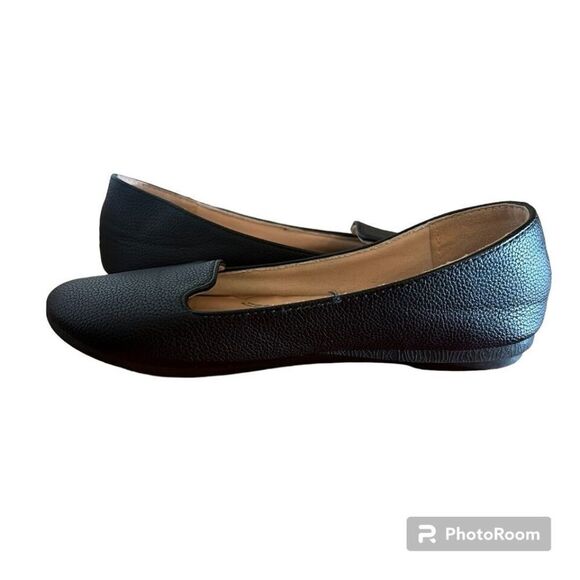 Girls Flats Black Ballet Shoes Faux Leather Slip On Comfort Link Size 13 - Picture 2 of 5